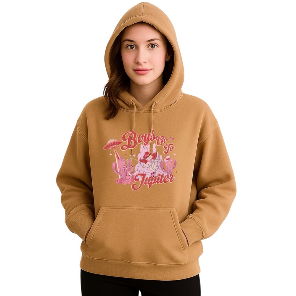 "Boys Go To Jupiter" Oversized Hoodie - Whimsical Space Funny sweatshirt
